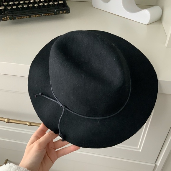 TARGET Brand Black Felt Wool Floppy Fedora Wide Brim Hat Women’s Size 21 inch - Picture 14 of 16